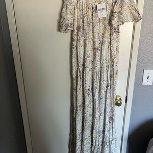 Womens floral off the shoulder maxi dress